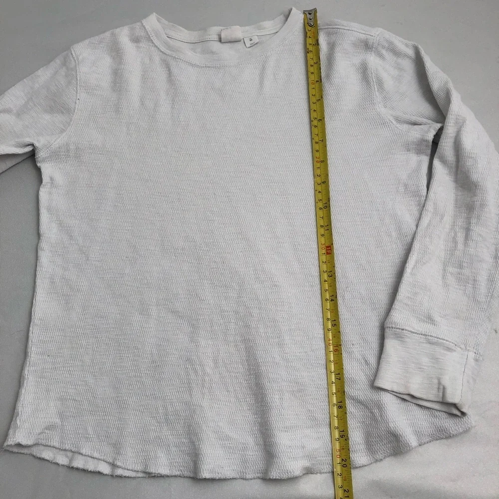 Gap ivory off white waffle knit long sleeve shirt M/8